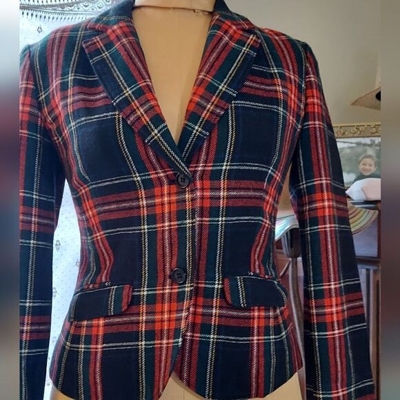 Vintage Pendleton 100% Wool Tartan Skirt & Matching Blazer Size 8 - Picture 1 of 16